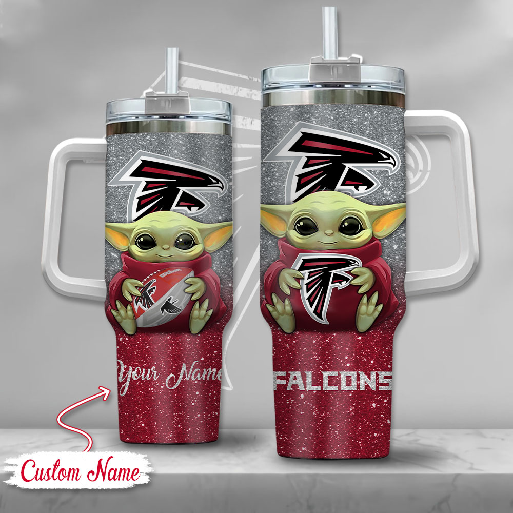 NFL Atlanta Falcons Baby Yoda Custom Stanley Cup 40 oz 30 oz Tumbler With HandleTVC2301127