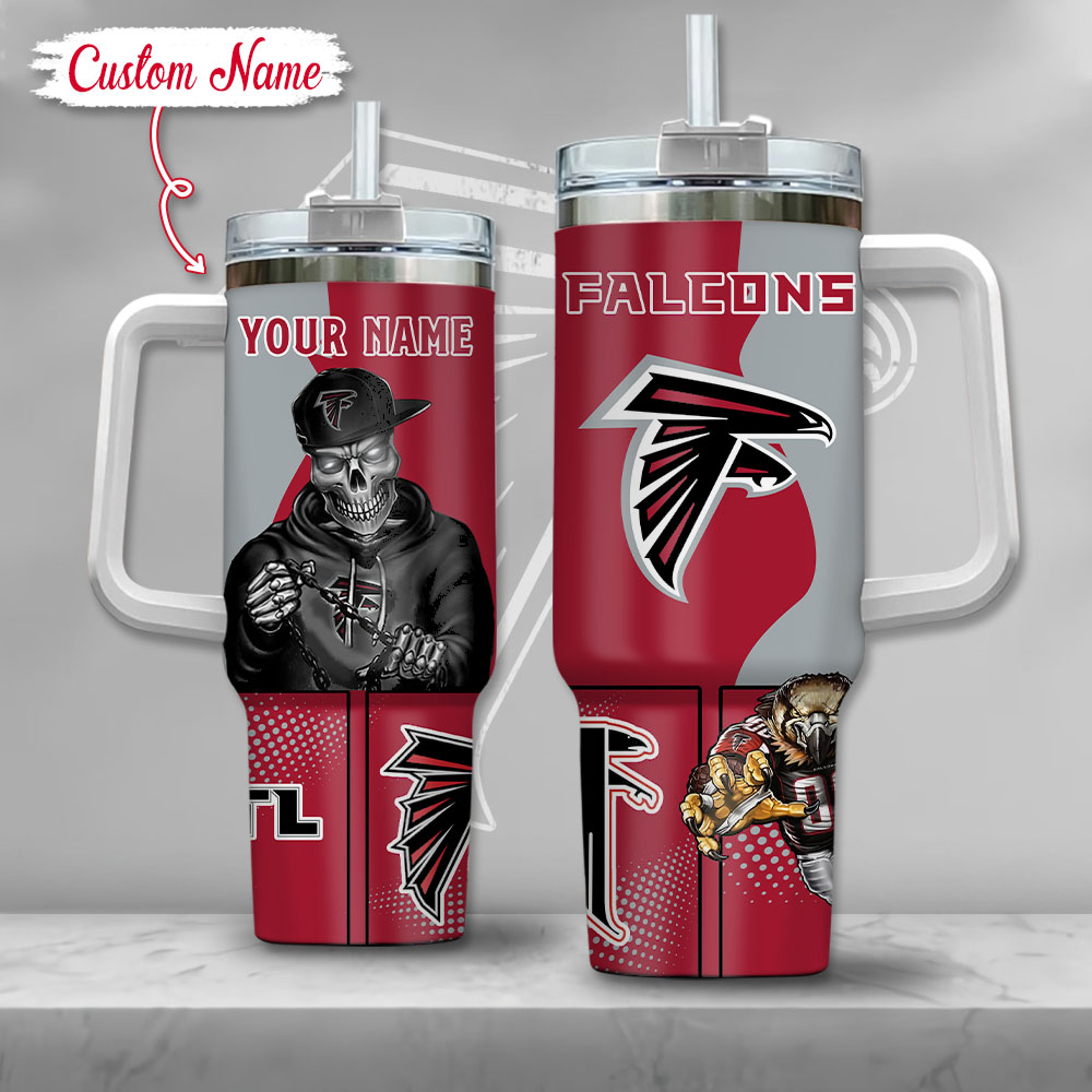 NFL Atlanta Falcons Gangster Skeleton Custom Stanley Cup 40 oz 30 oz Tumbler With HandleTVC2301124