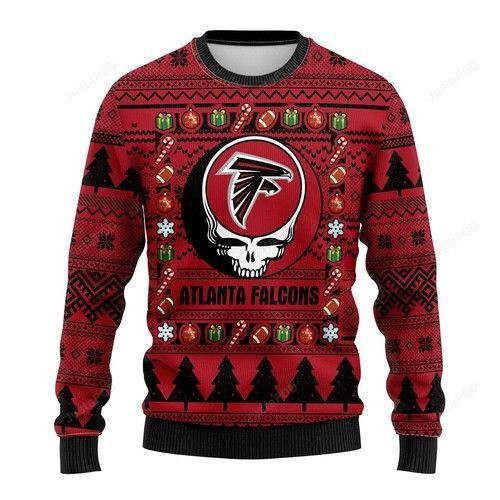 Nfl Atlanta Falcons Grateful Dead Ugly Christmas Sweater Adult 3D Funny Matching for family