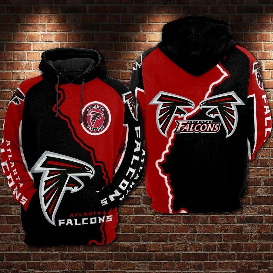 NFL Atlanta Falcons Nfl Football Red Black 3D All Over Print Hoodie, Zip Hoodie