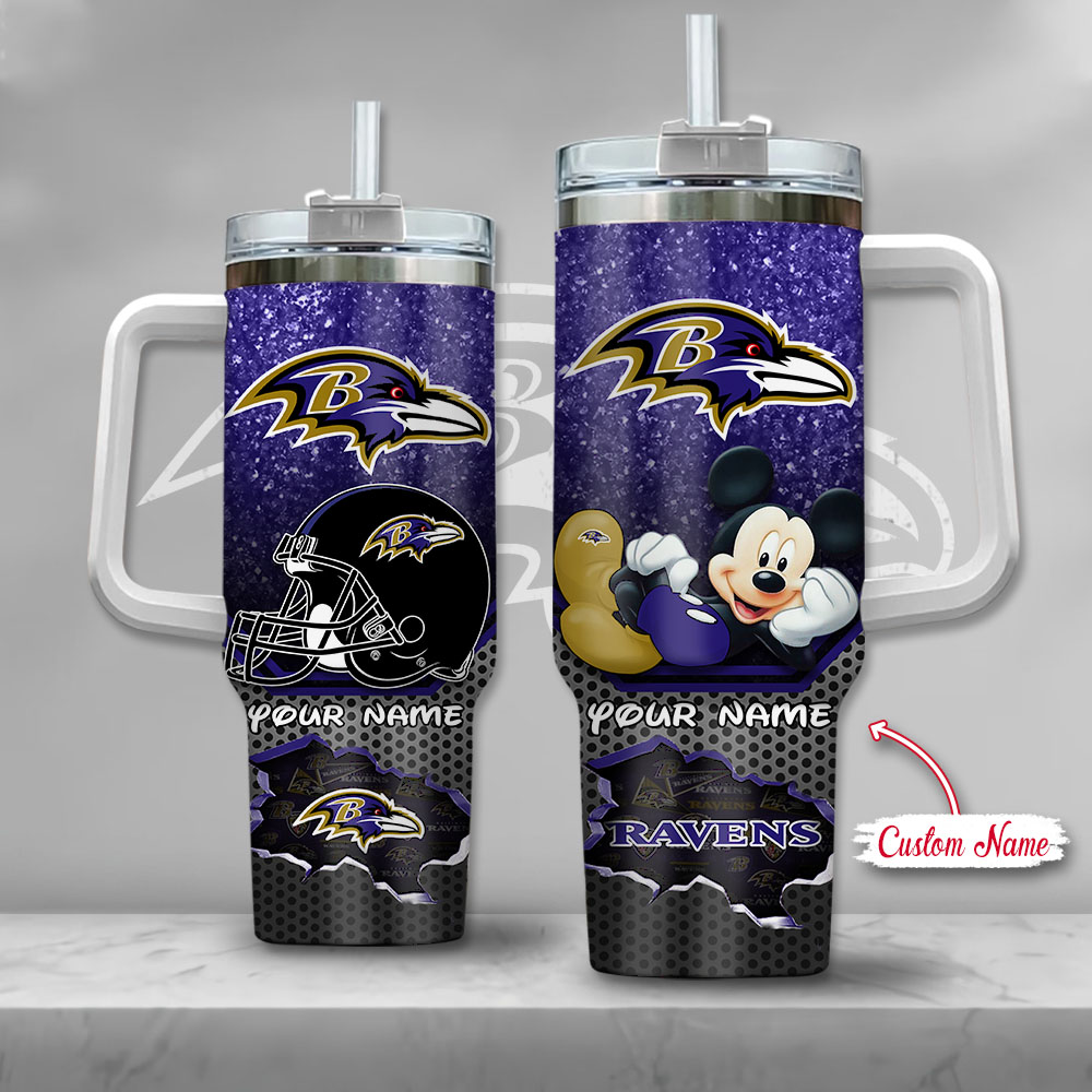 NFL Baltimore Ravens Mickey Mouse Custom Stanley Cup 40 oz 30 oz Tumbler With HandleTVC2301126