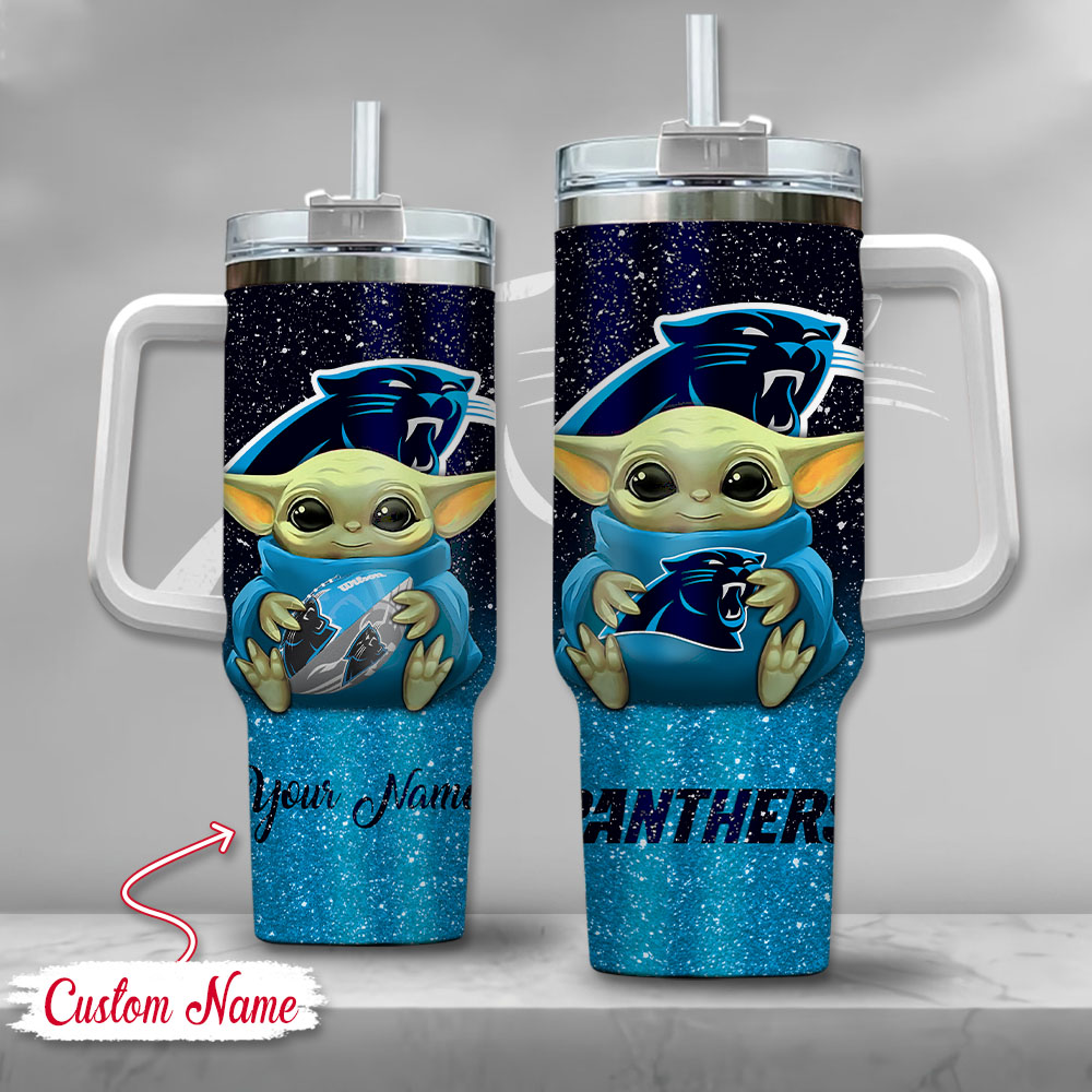 NFL Carolina Panthers Baby Yoda Custom Stanley Cup 40 oz 30 oz Tumbler With HandleTVC2301127