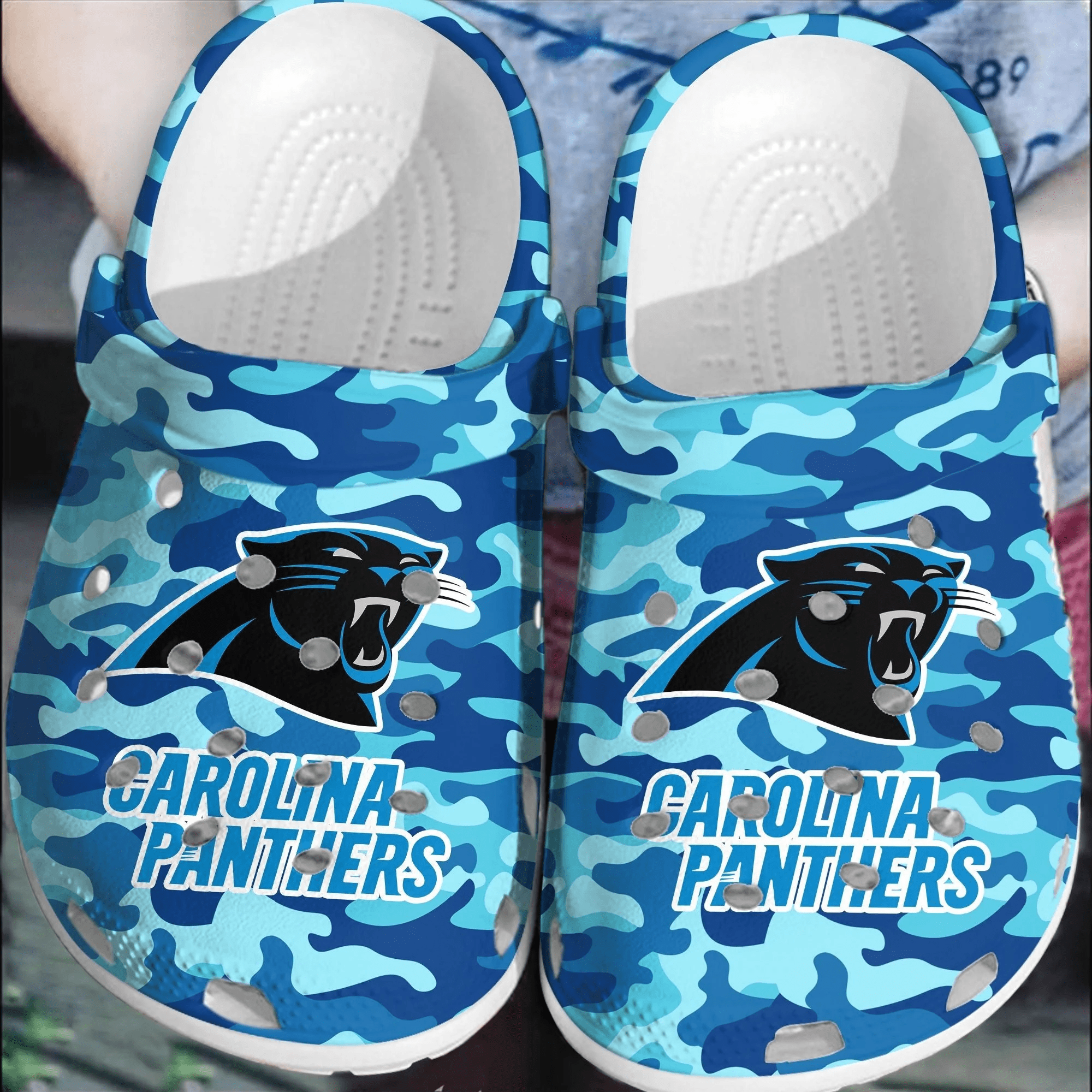 NFL Carolina Panthers Football Crocband Crocs Clogs Shoes Comfortable For Men Women