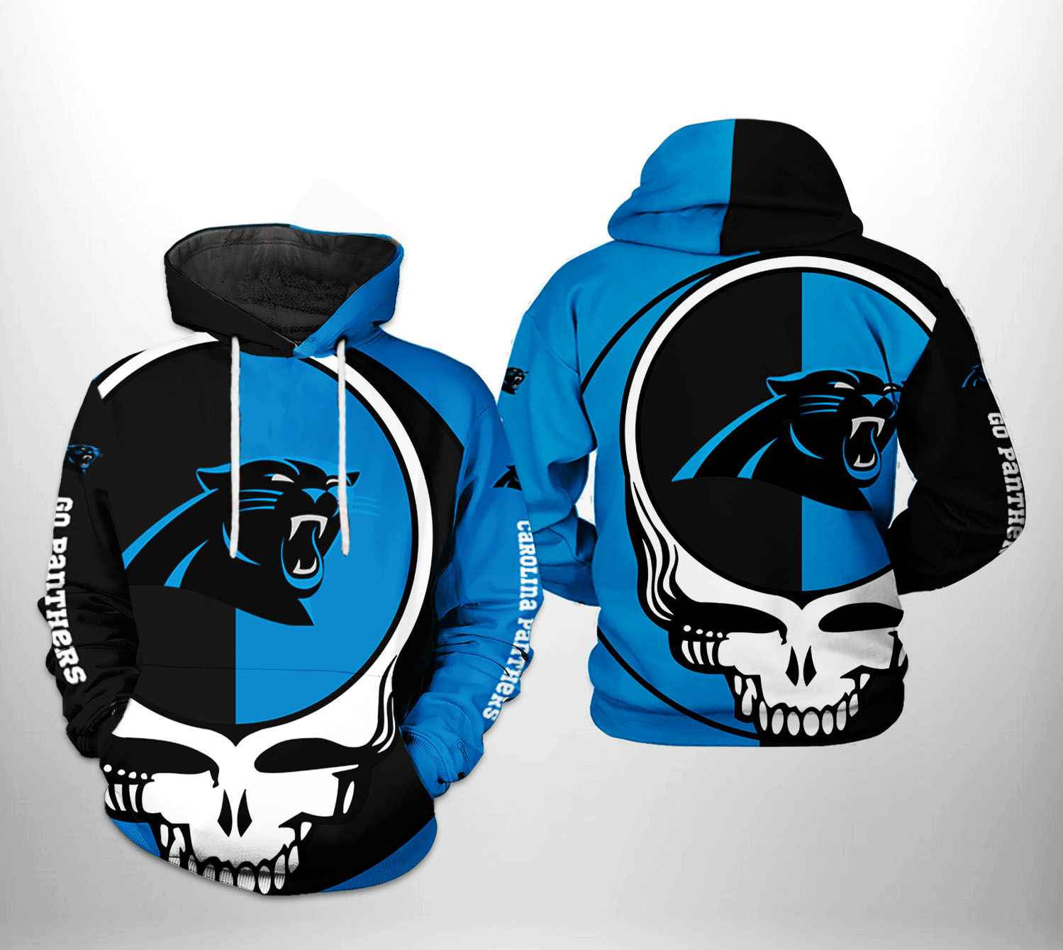 NFL Carolina Panthers NFL Grateful Dead 3D All Over Print Hoodie, Zip Hoodie