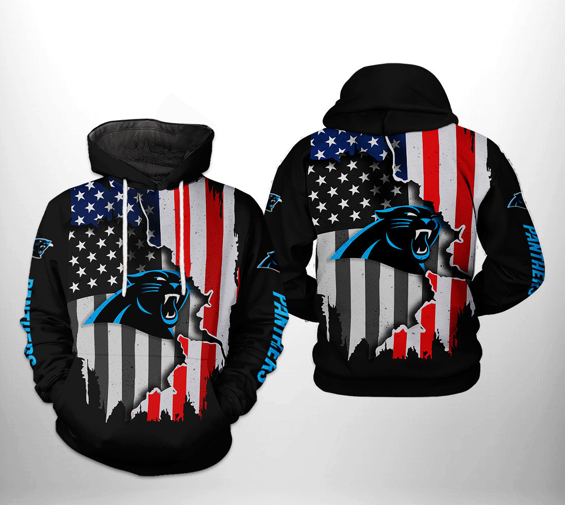 NFL Carolina Panthers NFL US Flag Team 3D All Over Print Hoodie, Zip Hoodie