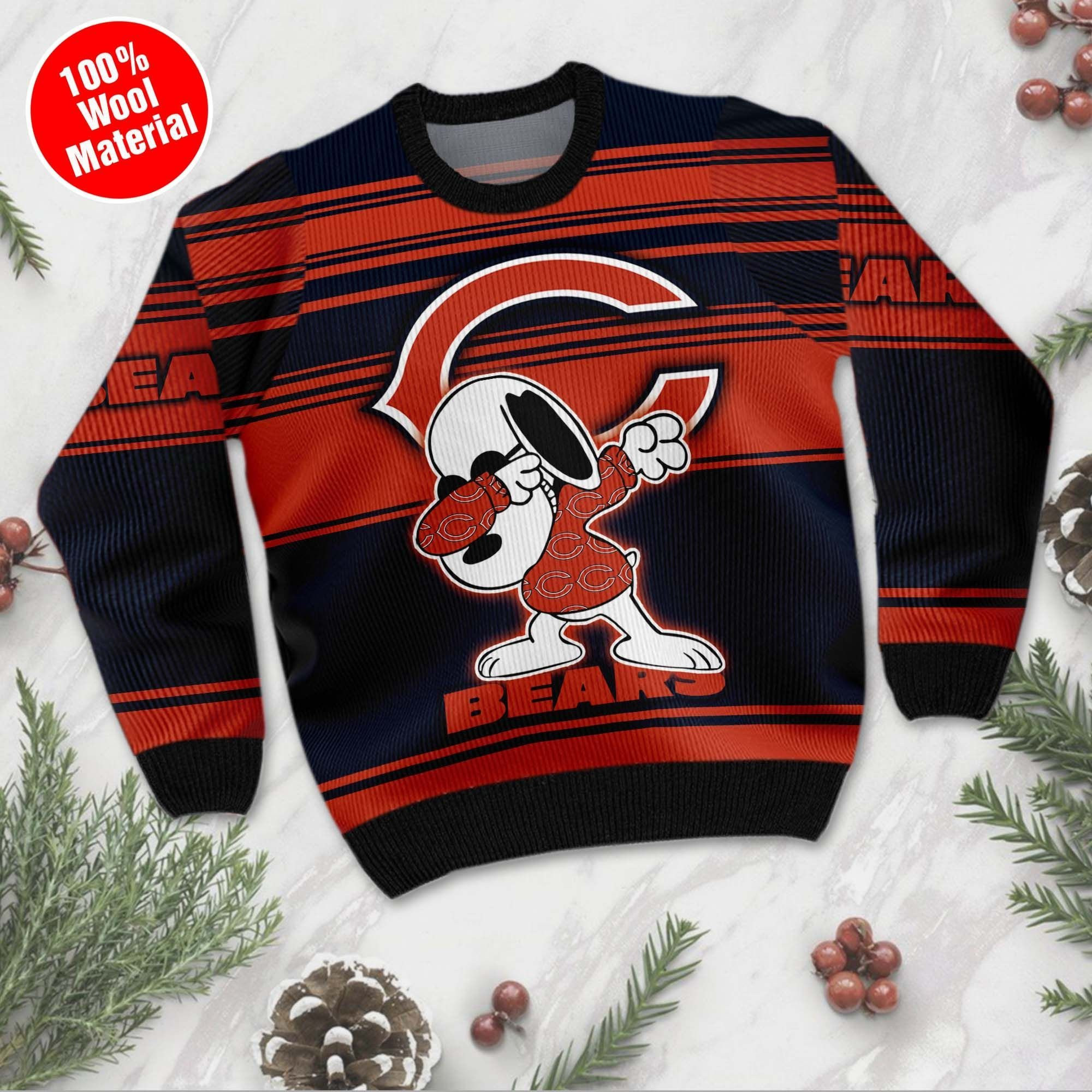 NFL Chicago Bears D Full Printed Sweater Shirt For Football Fan Nfl Jersey Ugly Christmas Sweater Adult 3D Funny Matching for family - Image 2