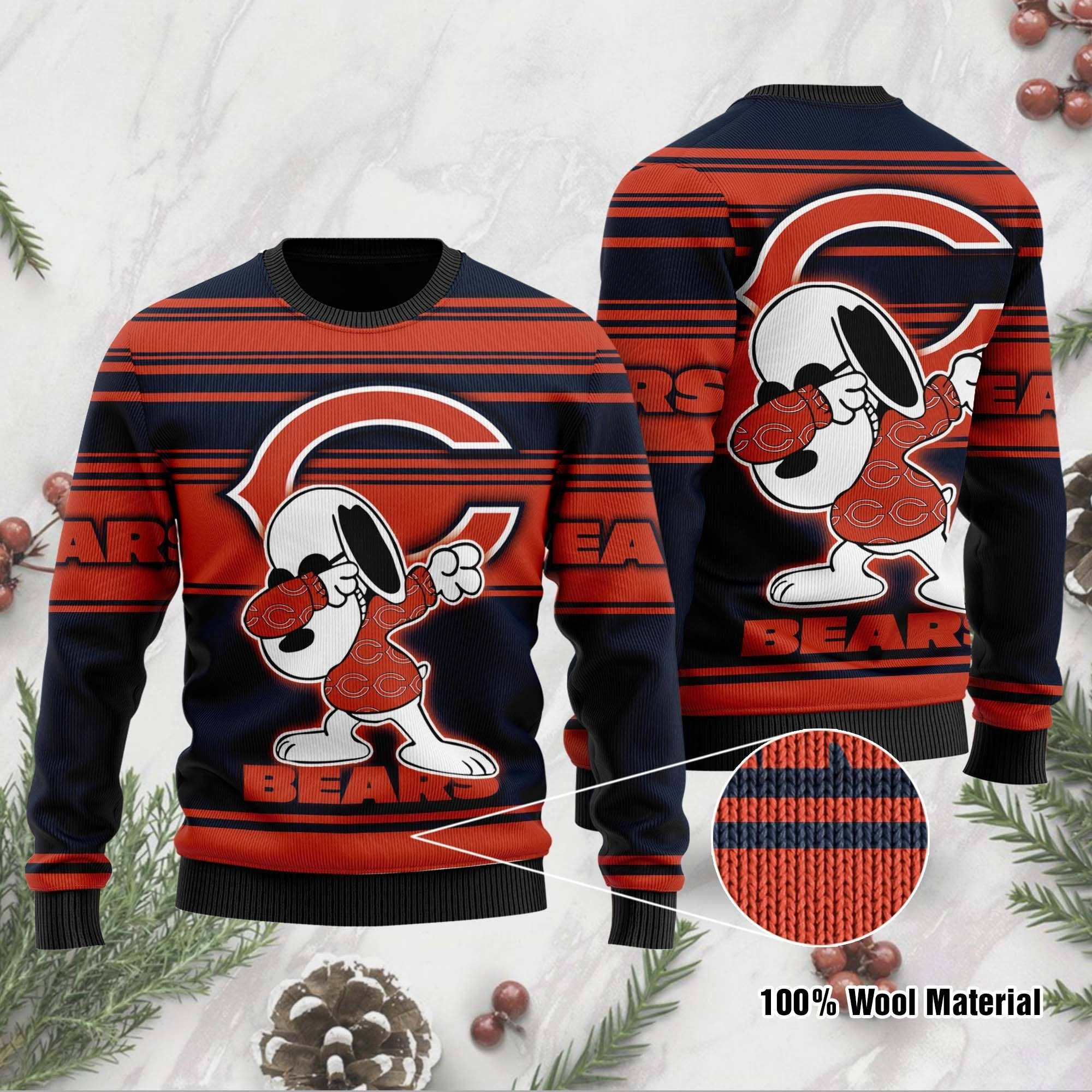 NFL Chicago Bears D Full Printed Sweater Shirt For Football Fan Nfl Jersey Ugly Christmas Sweater Adult 3D Funny Matching for family