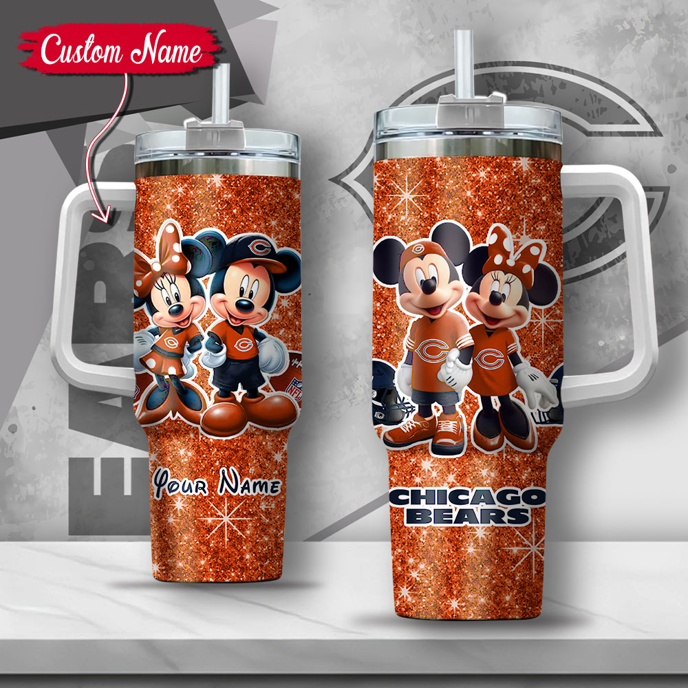 NFL Chicago Bears Mickey And Minnie Couple Custom Stanley Cup 40 oz 30 oz Tumbler With HandleTVC2301127