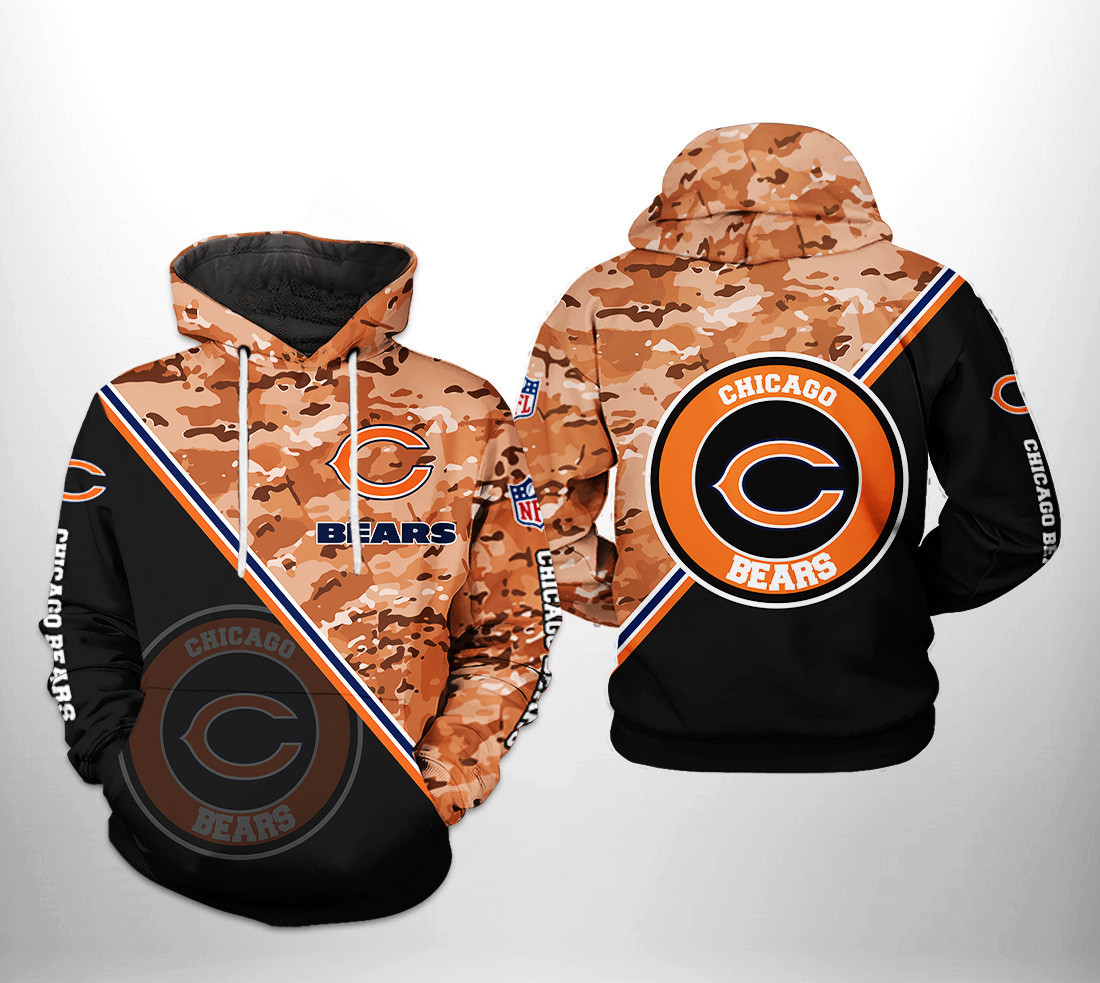 NFL Chicago Bears NFL Camo Team 3D All Over Print Hoodie, Zip Hoodie