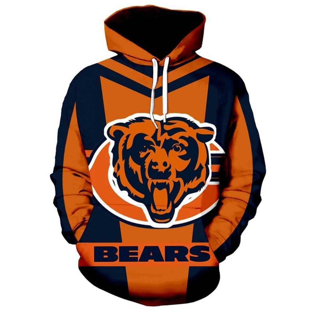 NFL Chicago Bears NFL Chicago Bears Logo 3D All Over Print Hoodie, Zip Hoodie