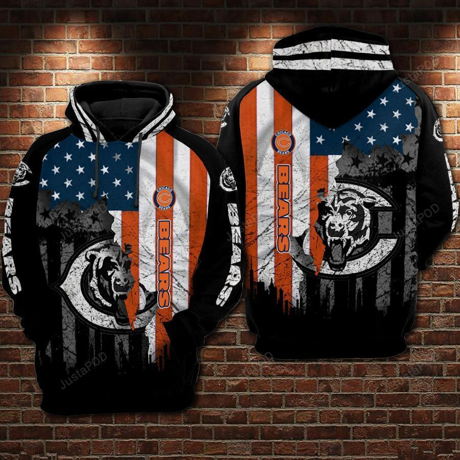 NFL Chicago Bears Nfl Football Flag American 3D All Over Print Hoodie, Zip Hoodie