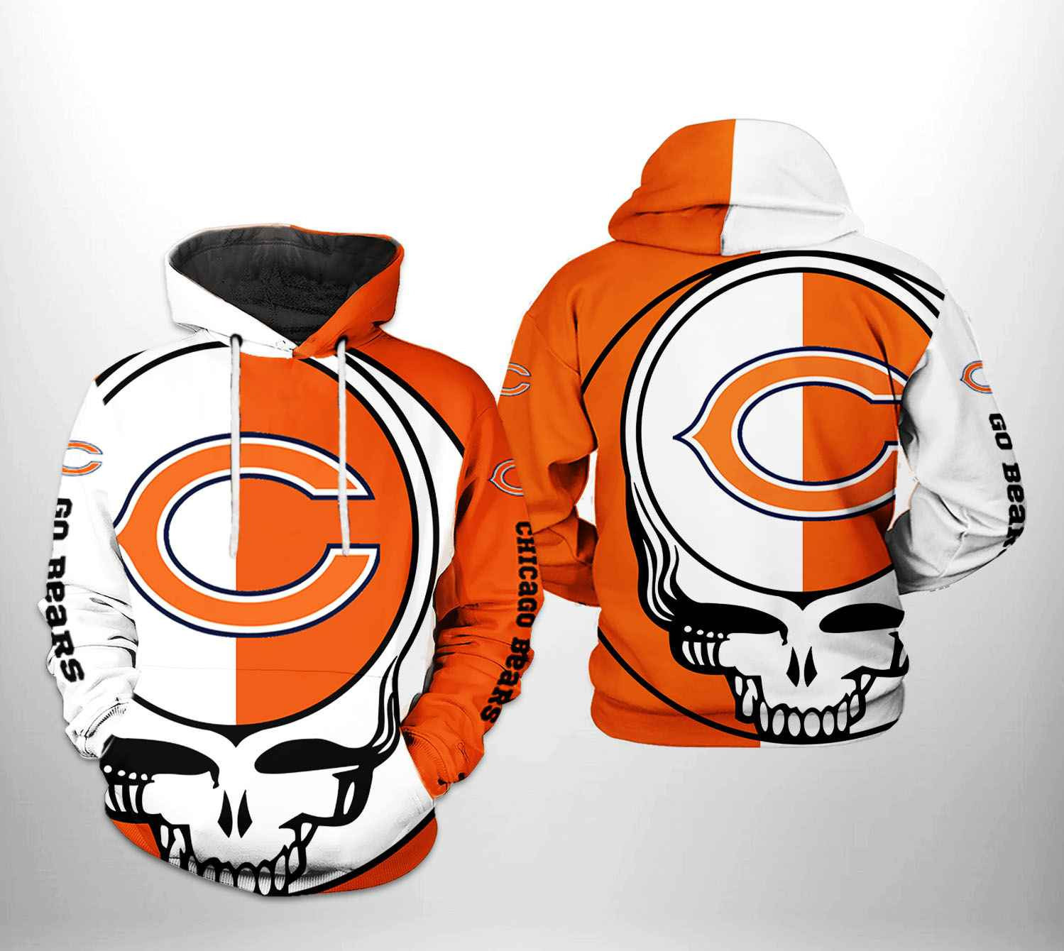 NFL Chicago Bears NFL Grateful Dead 3D All Over Print Hoodie, Zip Hoodie