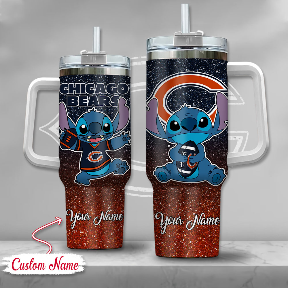 NFL Chicago Bears Stitch Glitter Custom Stanley Cup 40 oz 30 oz Tumbler With HandleTVC2301126
