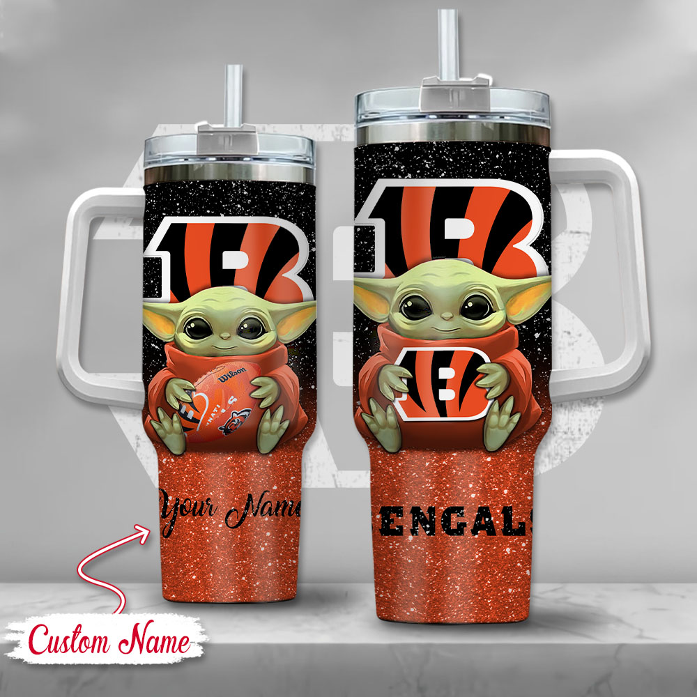 NFL Cincinnati Bengals Baby Yoda Custom Stanley Cup 40 oz 30 oz Tumbler With HandleTVC2301127