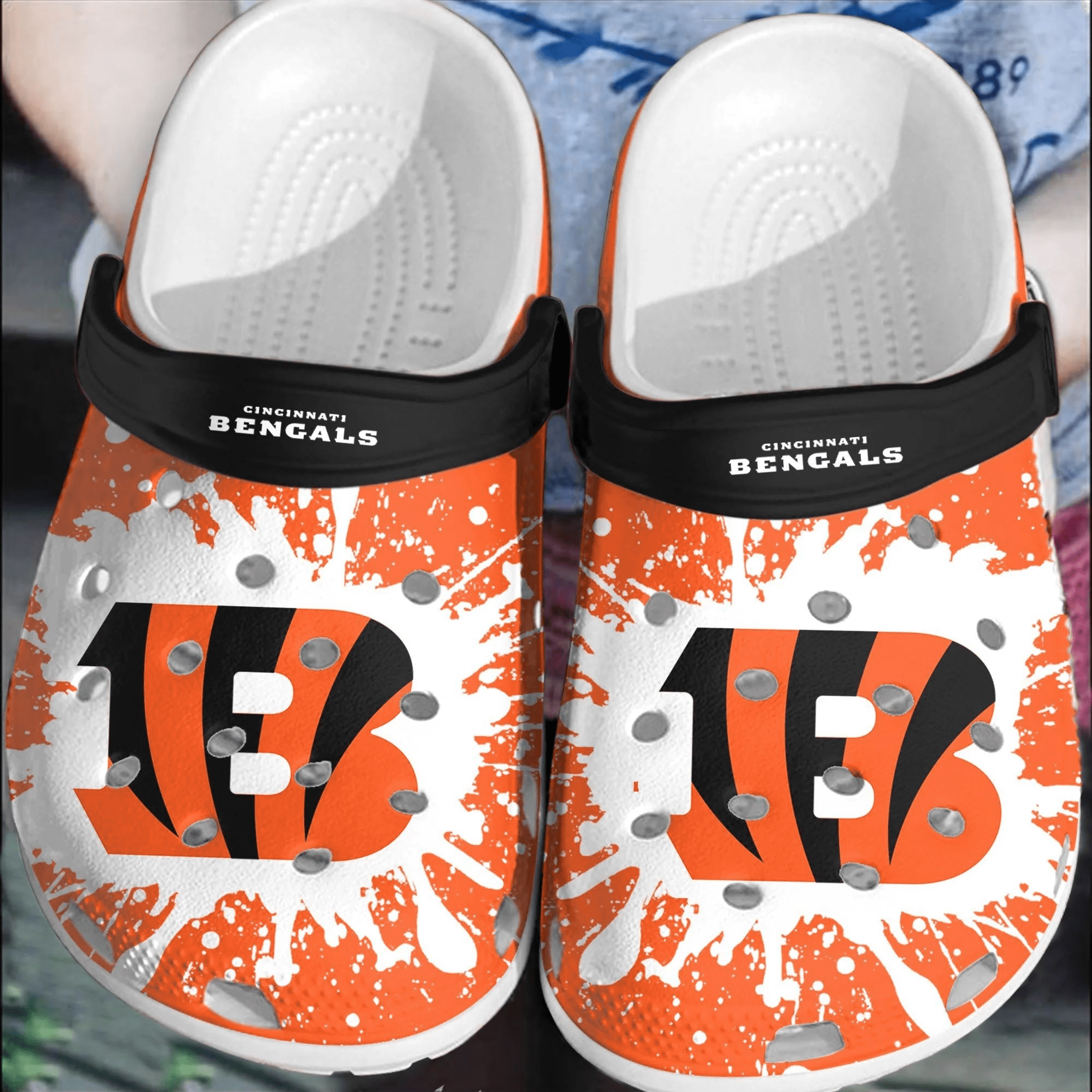 NFL Cincinnati Bengals Football Crocband Crocs Clogs Comfortable Shoes For Men Women