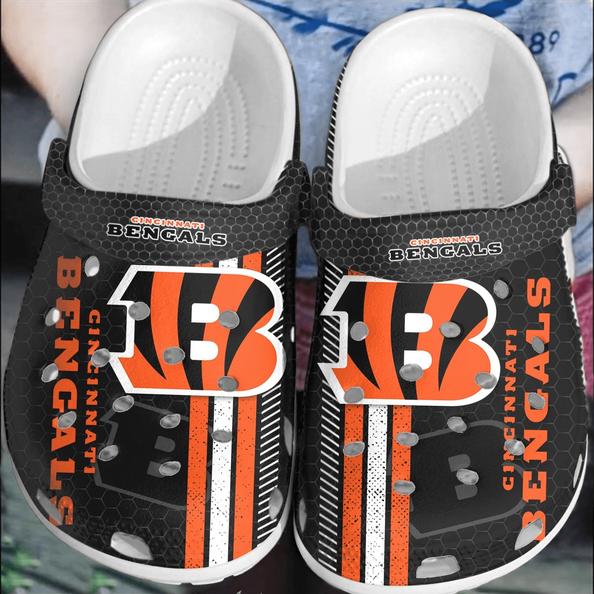 NFL Cincinnati Bengals Football Crocband Crocs Comfortable Clogs Shoes For Men Women