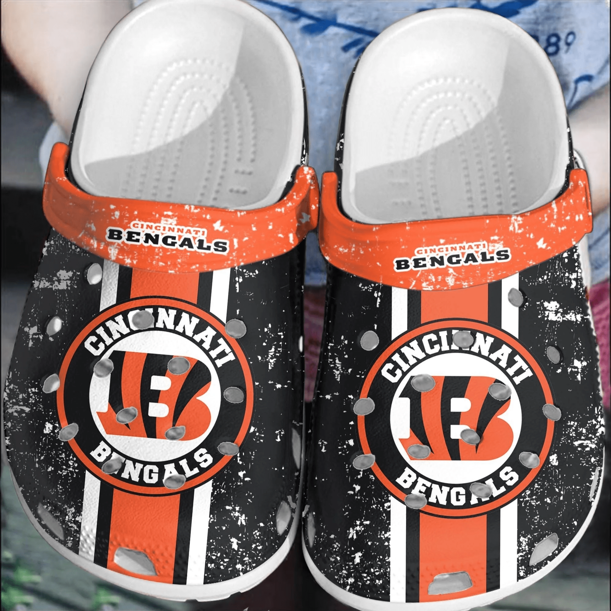 NFL Cincinnati Bengals Football Crocband Crocs Shoes Comfortable Clogs For Men Women