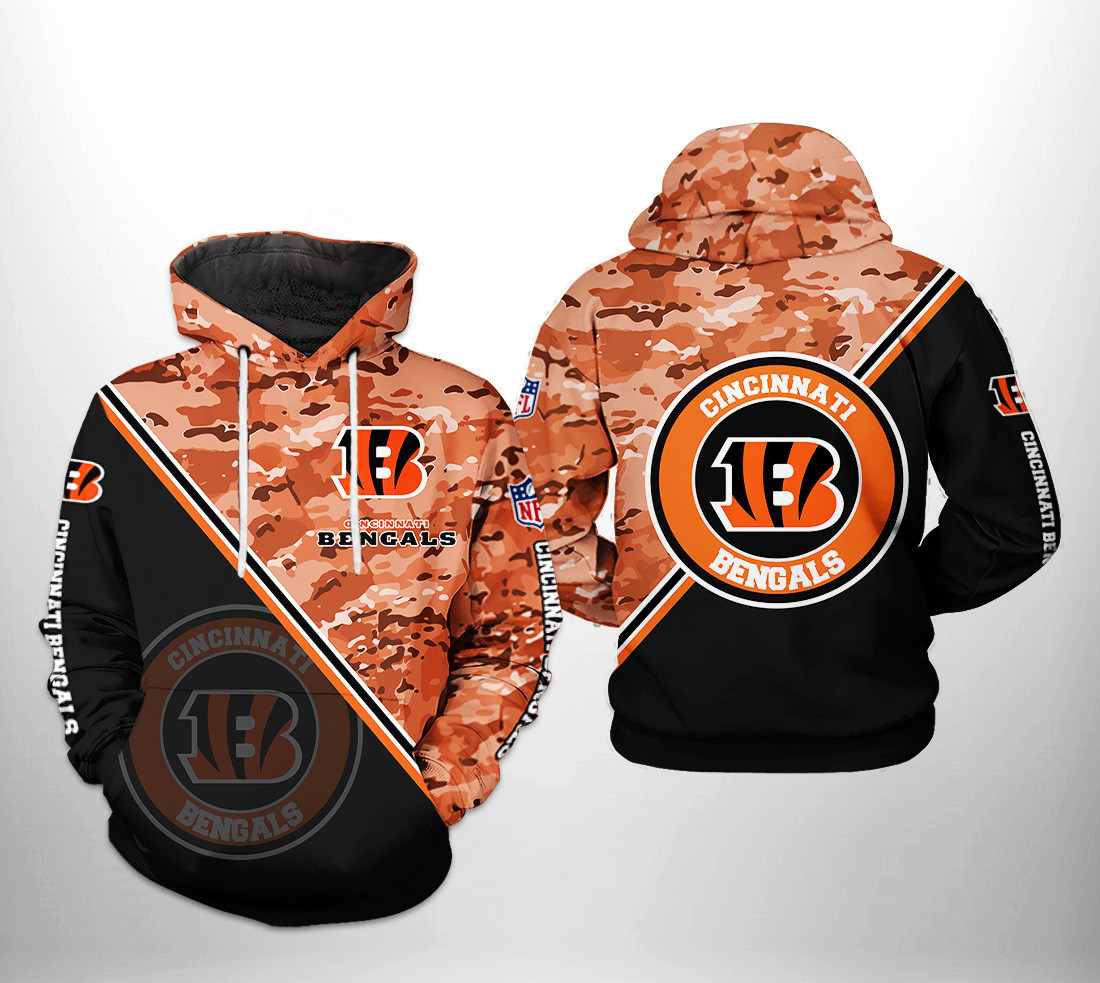 NFL Cincinnati Bengals NFL Camo Team 3D All Over Print Hoodie, Zip Hoodie
