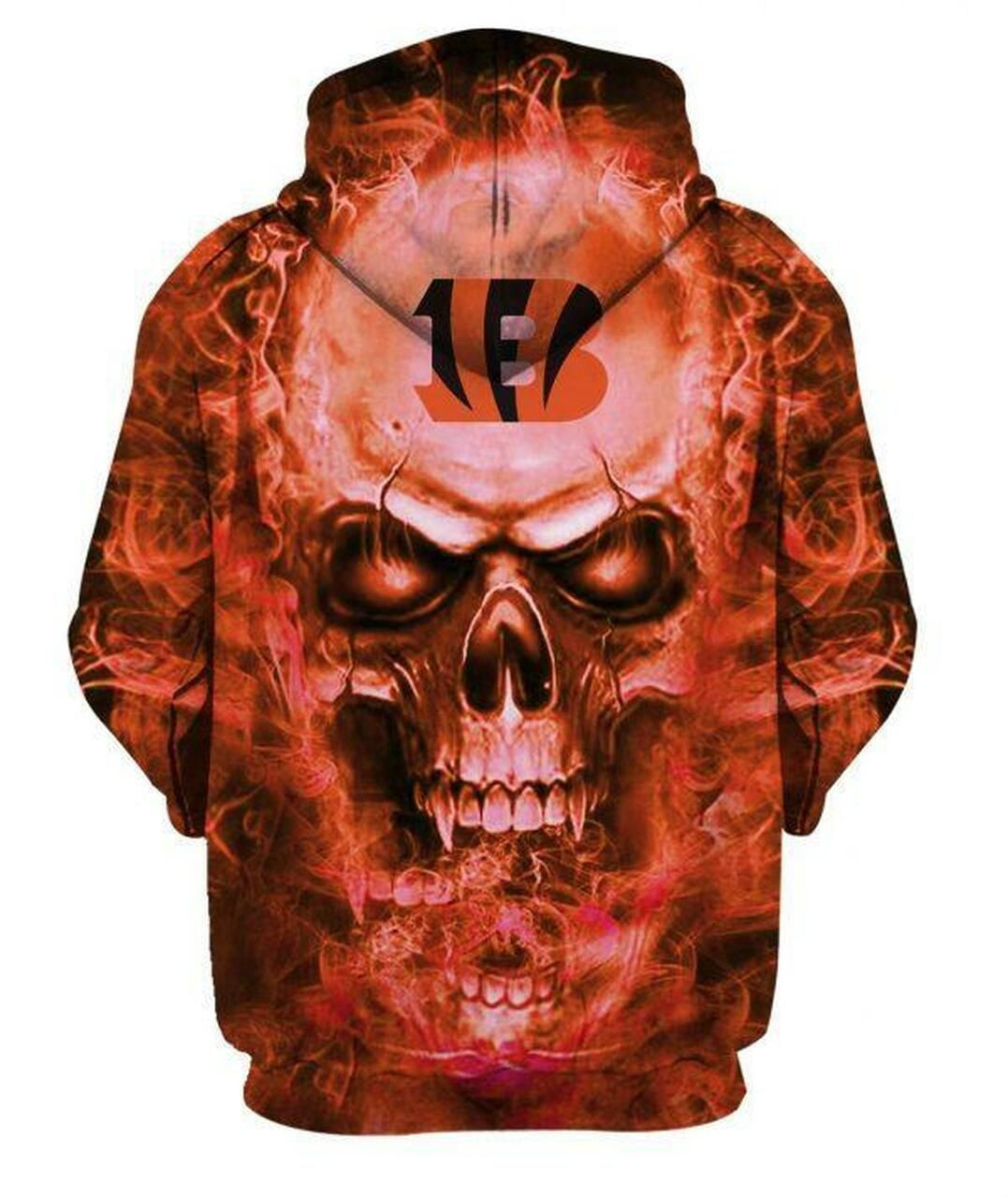 NFL Cincinnati Bengals Nfl Football Skull 3D All Over Print Hoodie, Zip Hoodie