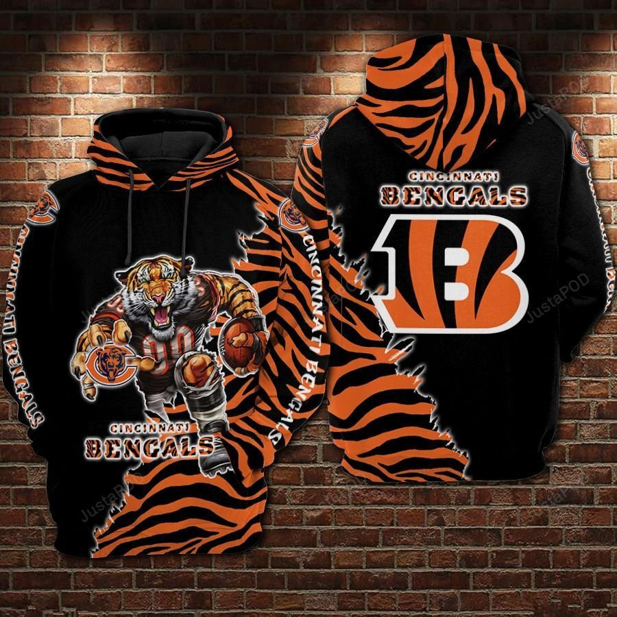 NFL Cincinnati Bengals Nfl Football Tiger 3D All Over Print Hoodie, Zip Hoodie