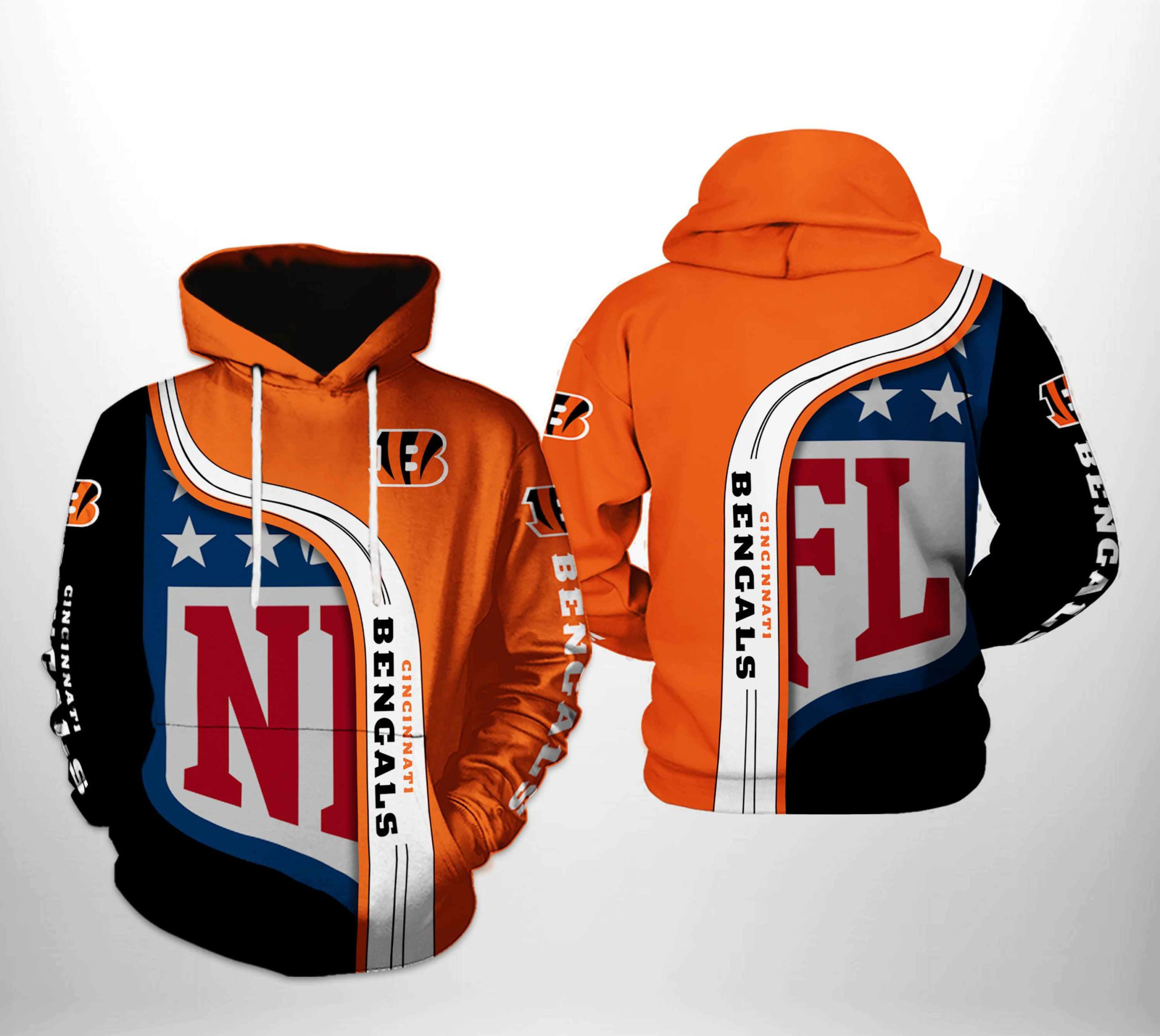 NFL Cincinnati Bengals NFL Team 3D All Over Print Hoodie, Zip Hoodie