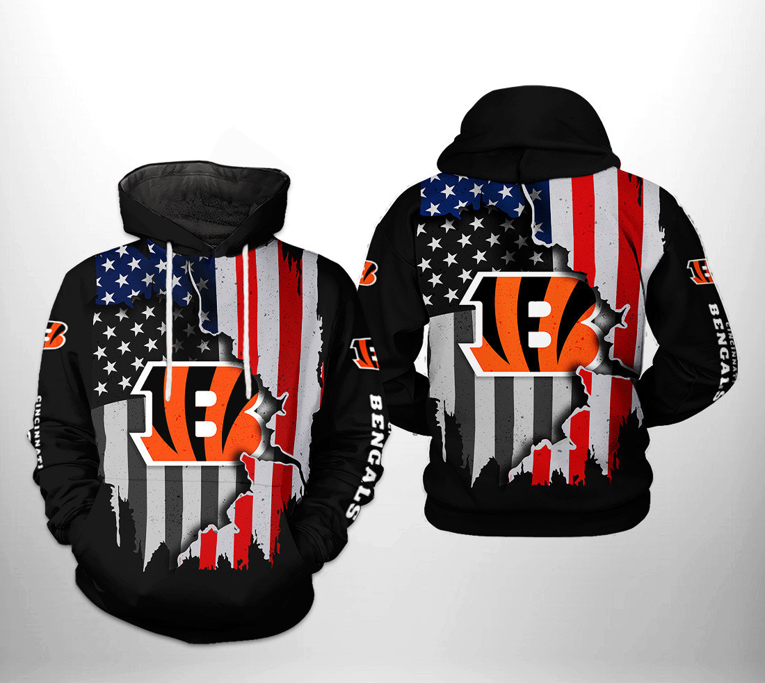 NFL Cincinnati Bengals NFL US Flag Team 3D All Over Print Hoodie, Zip Hoodie