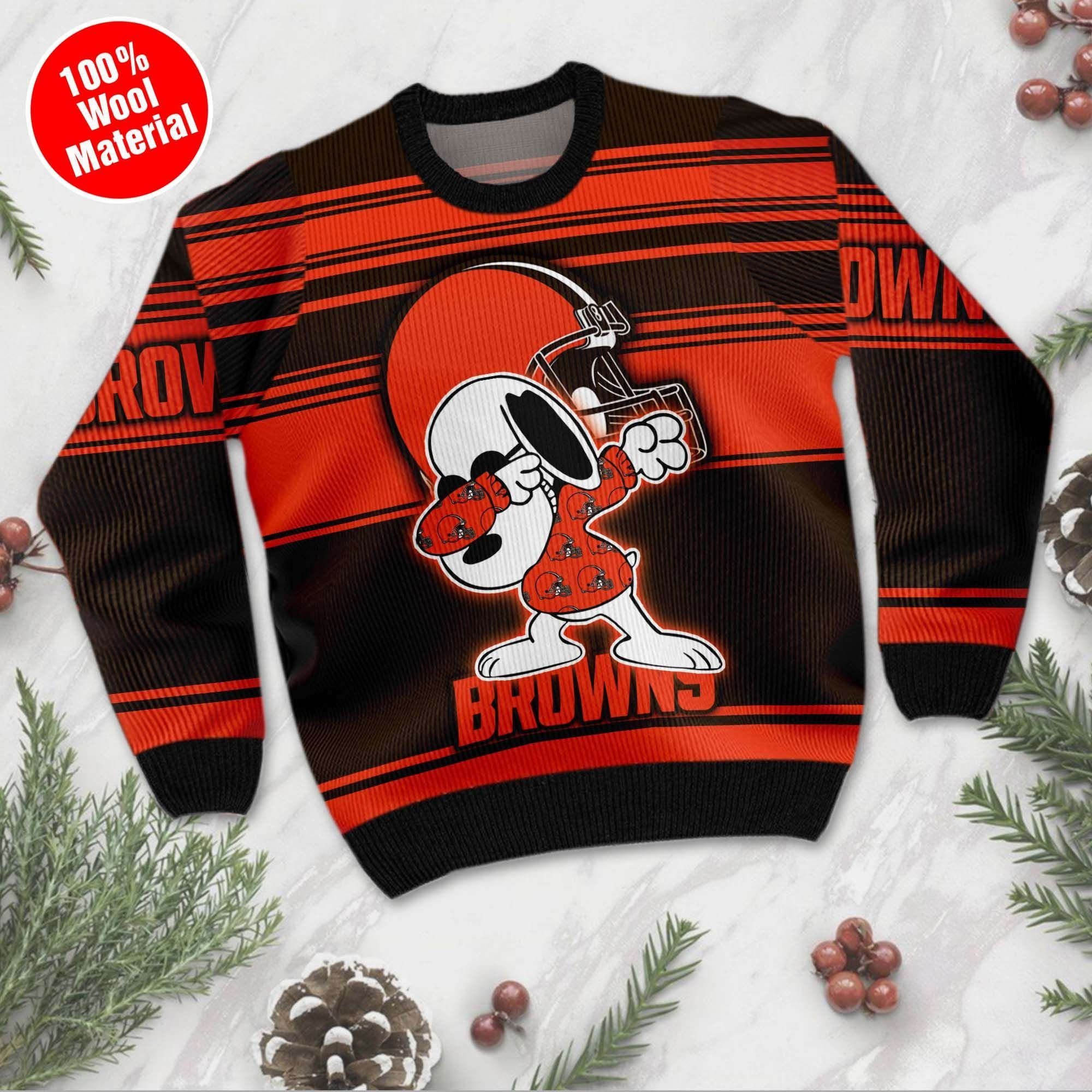 NFL Cleveland Browns D Full Printed Sweater Shirt For Football Fan Nfl Jersey Ugly Christmas Sweater Adult 3D Funny Matching for family - Image 2