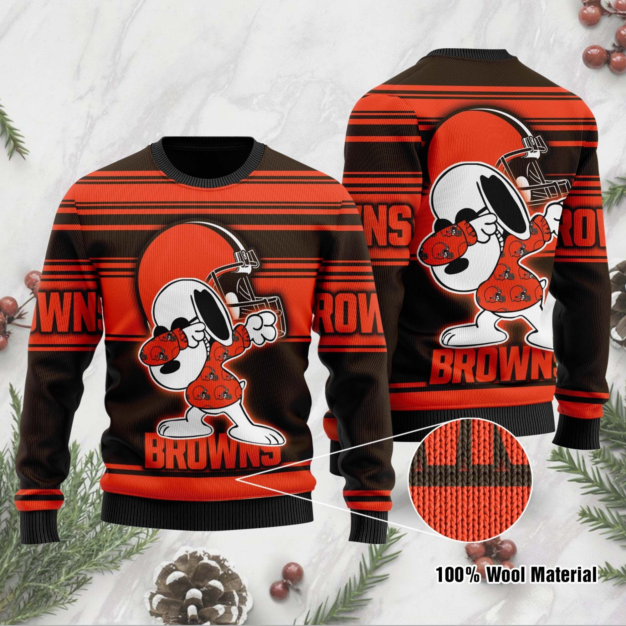 NFL Cleveland Browns D Full Printed Sweater Shirt For Football Fan Nfl Jersey Ugly Christmas Sweater Adult 3D Funny Matching for family