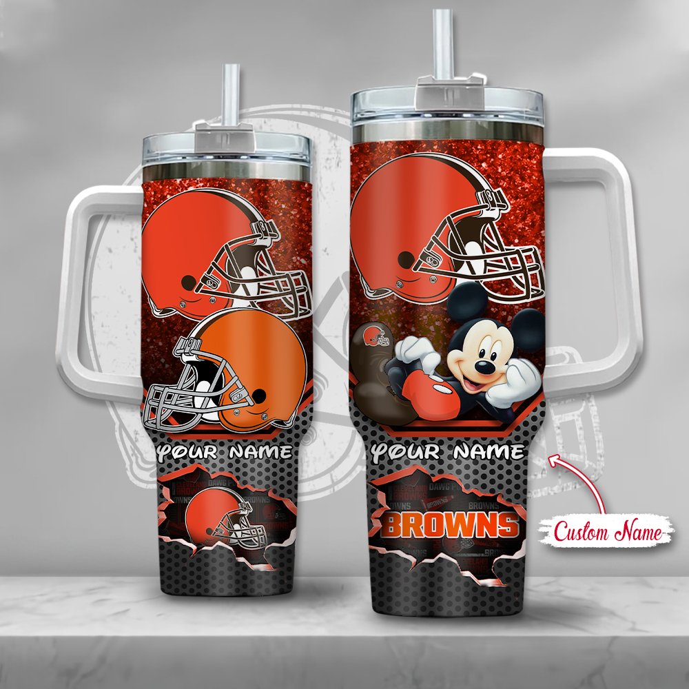 NFL Cleveland Browns Mickey Mouse Custom Stanley Cup 40 oz 30 oz Tumbler With HandleTVC2301126
