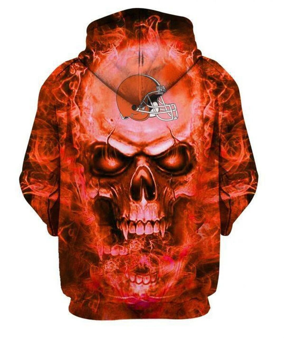 NFL Cleveland Browns Nfl Football Skull 3D All Over Print Hoodie, Zip Hoodie