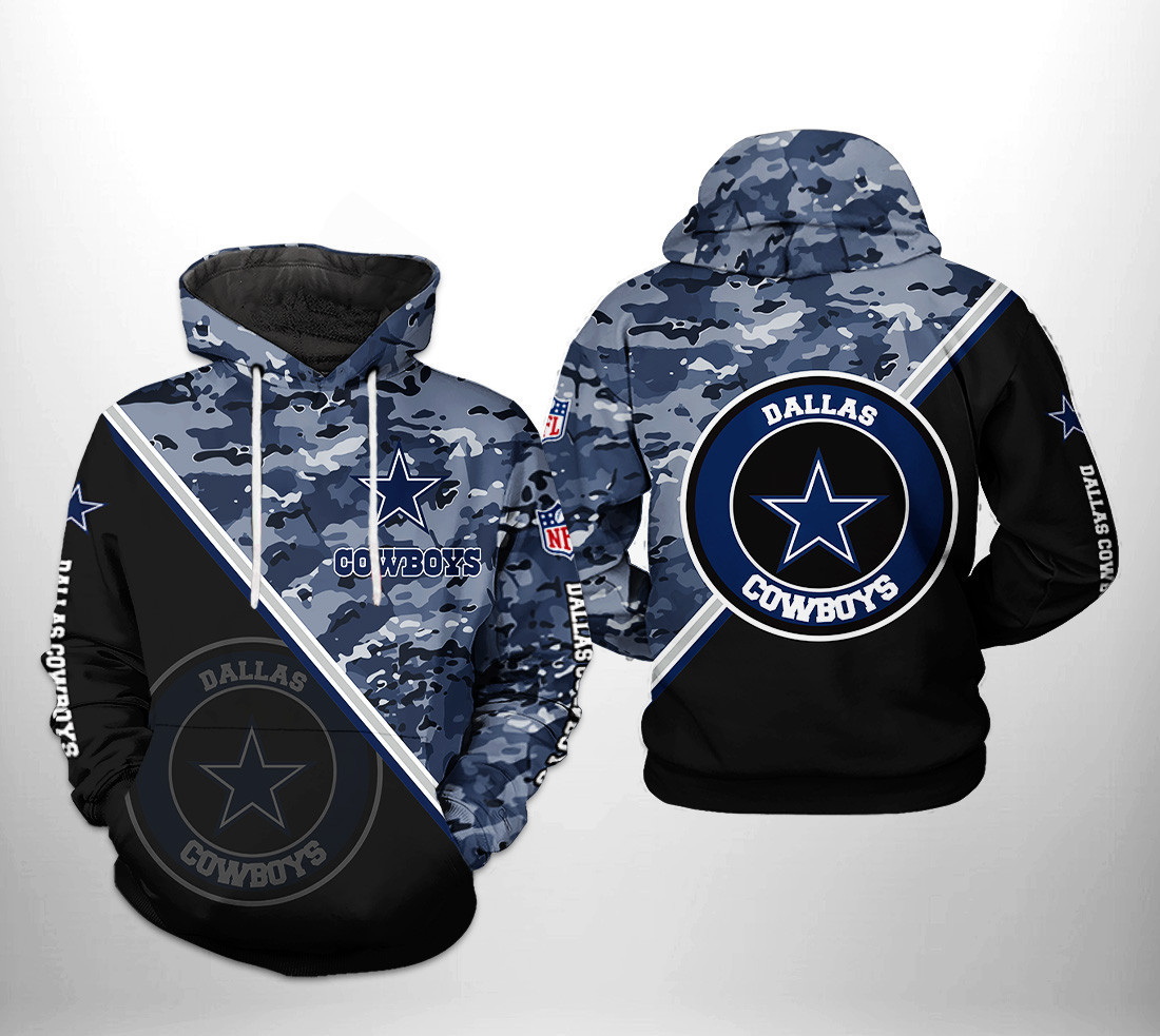 NFL Dallas Cowboys NFL Camo Team 3D All Over Print Hoodie, Zip Hoodie