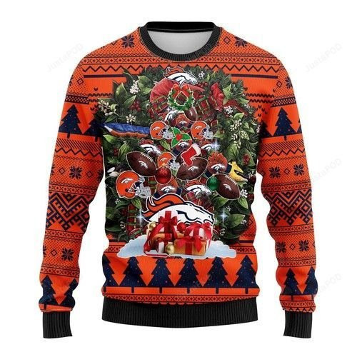 Nfl Denver Brocos Ugly Christmas Sweater Adult 3D Funny Matching for family
