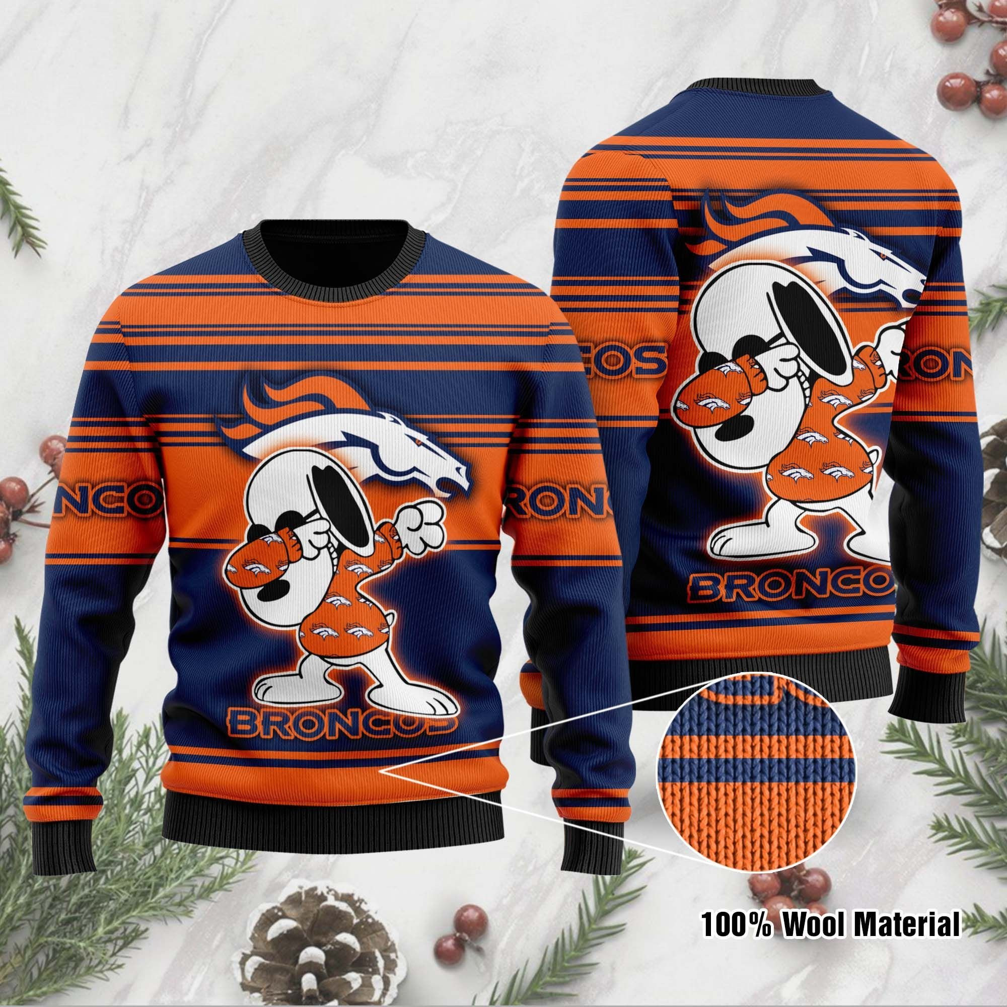 NFL Denver Broncos D Full Printed Sweater Shirt For Football Fan Nfl Jersey Ugly Christmas Sweater Adult 3D Funny Matching for family