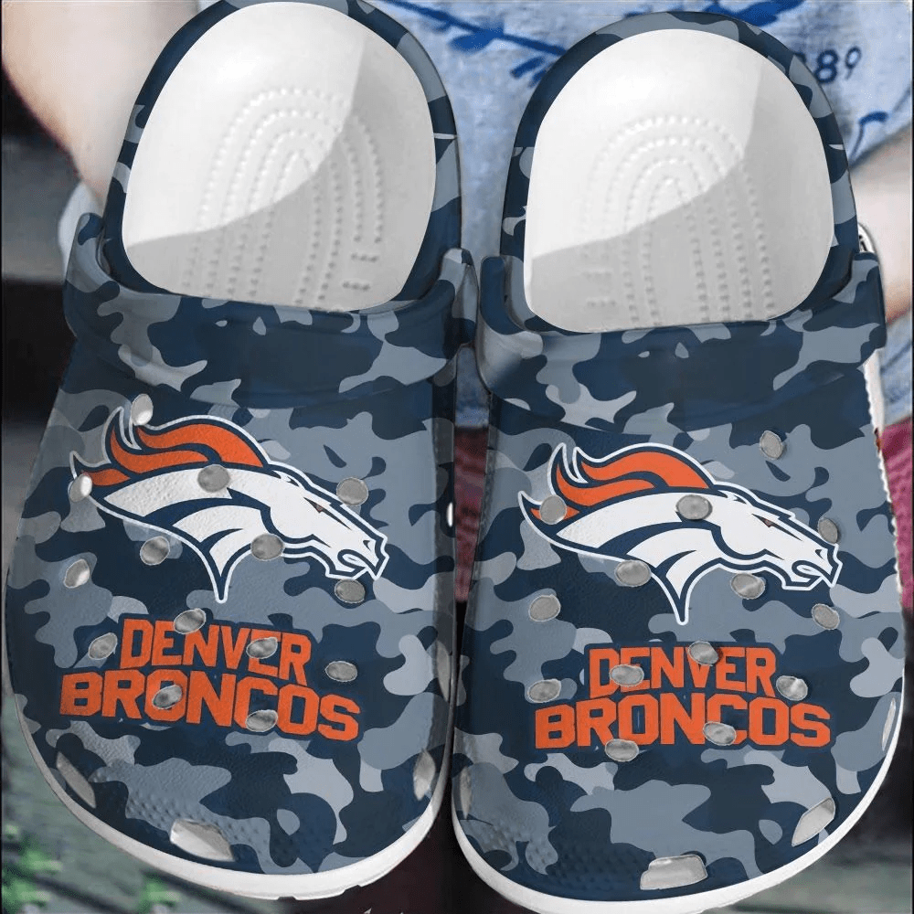 NFL Denver Broncos Football Crocband Comfortable Clogs Crocs Shoes For Men Women