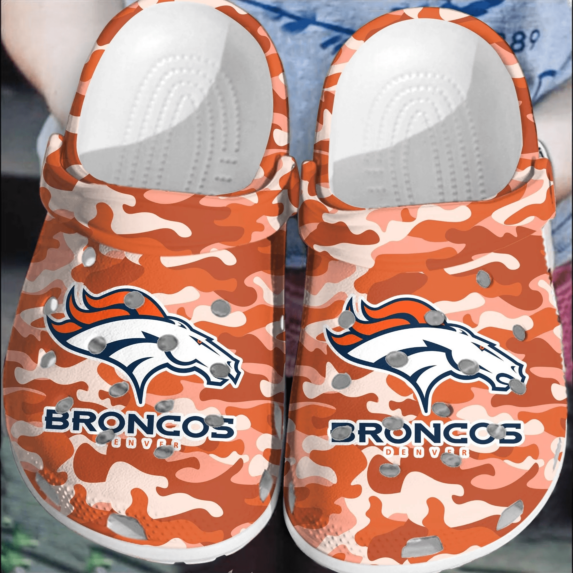 NFL Denver Broncos Football Crocband Comfortable Crocs Shoes Clogs For Men Women