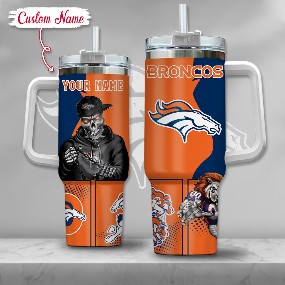 NFL Denver Broncos Gangster Skeleton Custom Stanley Cup 40 oz 30 oz Tumbler With HandleTVC2301125
