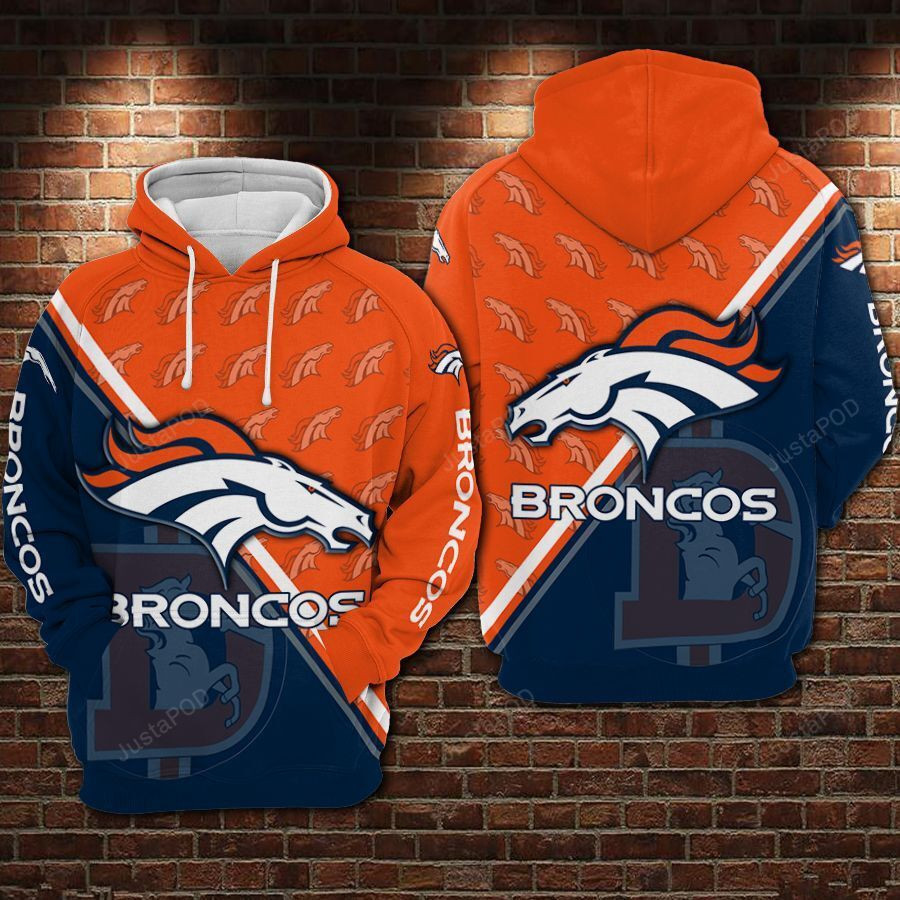 NFL Denver Broncos Nfl Football Big Logo 3D All Over Print Hoodie, Zip Hoodie