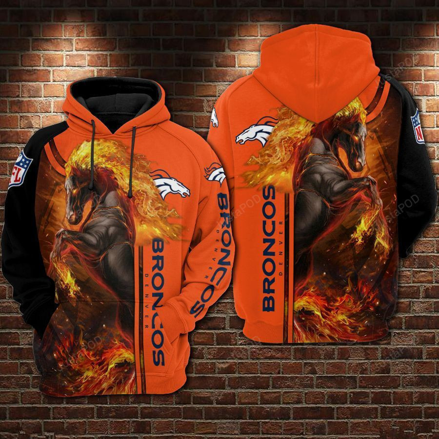 NFL Denver Broncos Nfl Football Fire 3D All Over Print Hoodie, Zip Hoodie