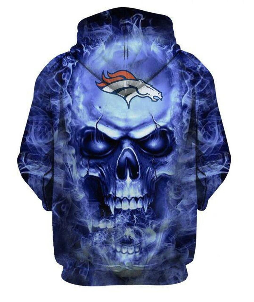 NFL Denver Broncos Nfl Football Skull 3D All Over Print Hoodie, Zip Hoodie