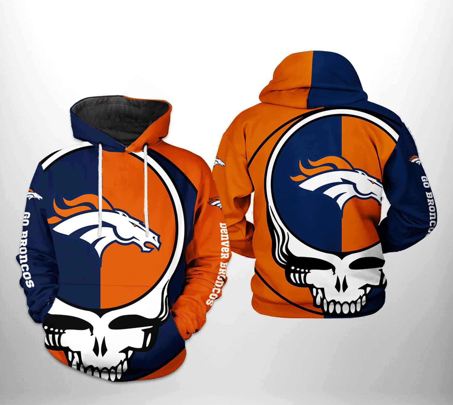 NFL Denver Broncos NFL Grateful Dead 3D All Over Print Hoodie, Zip Hoodie