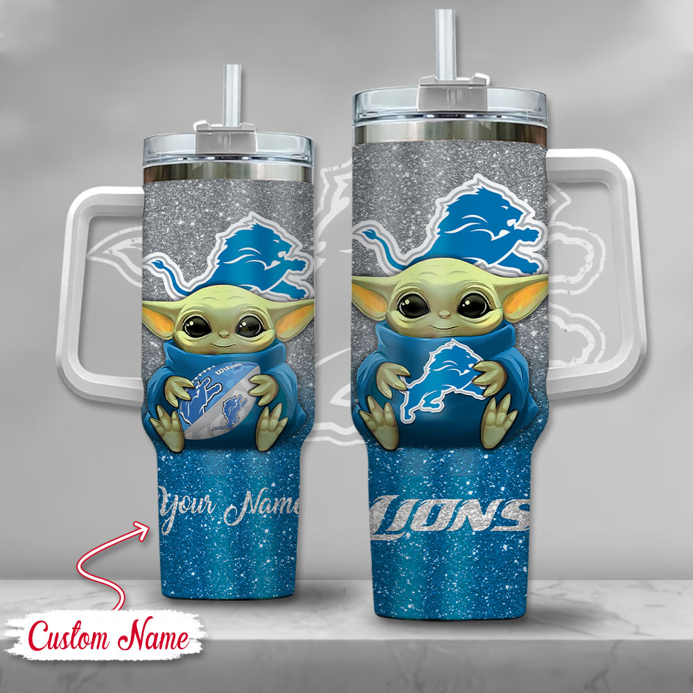 NFL Detroit Lions Baby Yoda Custom Stanley Cup 40 oz 30 oz Tumbler With HandleTVC2301127
