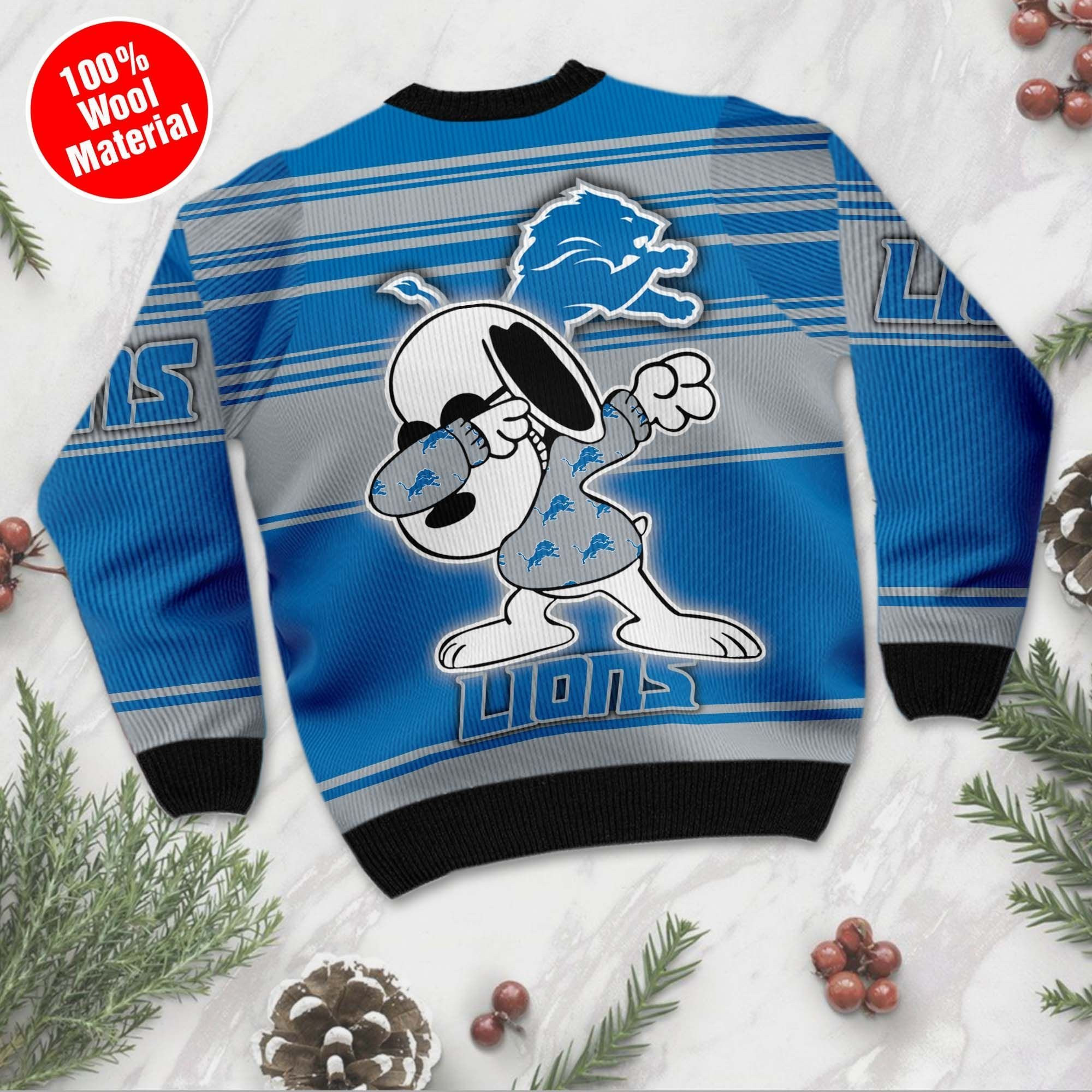 NFL Detroit Lions D Full Printed Sweater Shirt For Football Fan Nfl Jersey Ugly Christmas Sweater Adult 3D Funny Matching for family - Image 2