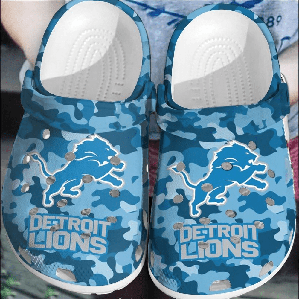NFL Detroit Lions Football Clogs Crocs Crocband Comfortable Shoes For Men Women