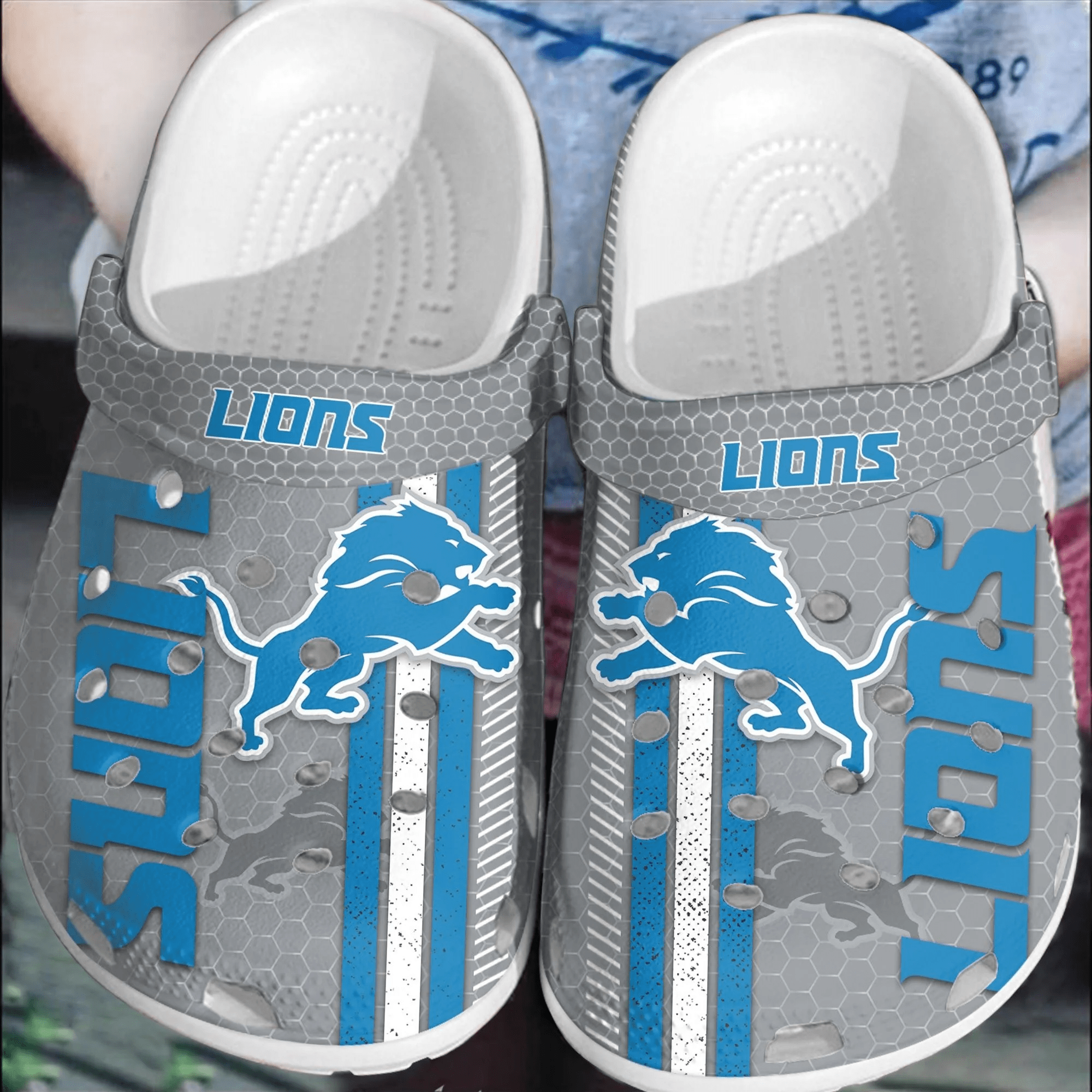 NFL Detroit Lions Football Clogs Crocs Crocband Shoes Comfortable For Men Women