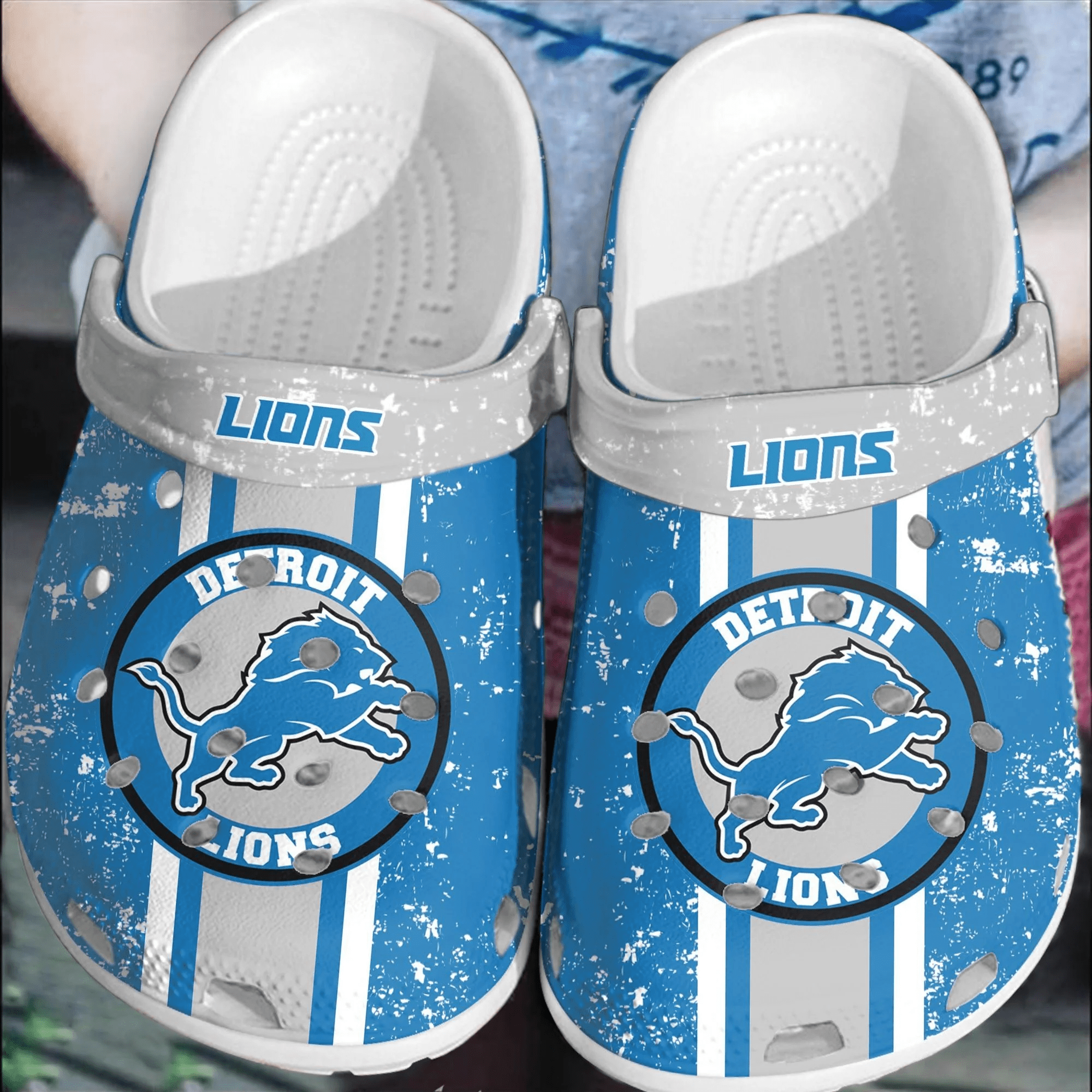 NFL Detroit Lions Football Crocband Comfortable Shoes Clogs Crocs For Men Women