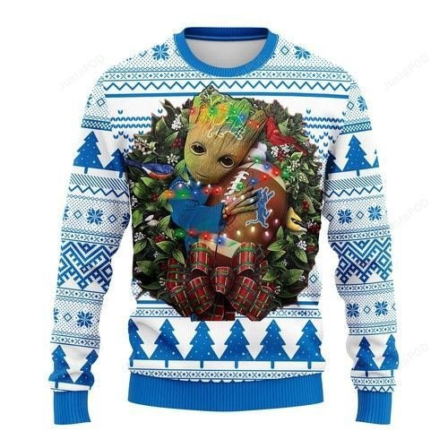 Nfl Detroit Lions Groot Hug Ugly Christmas Sweater Adult 3D Funny Matching for family
