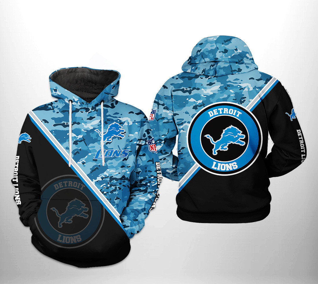 NFL Detroit Lions NFL Camo Team 3D All Over Print Hoodie, Zip Hoodie