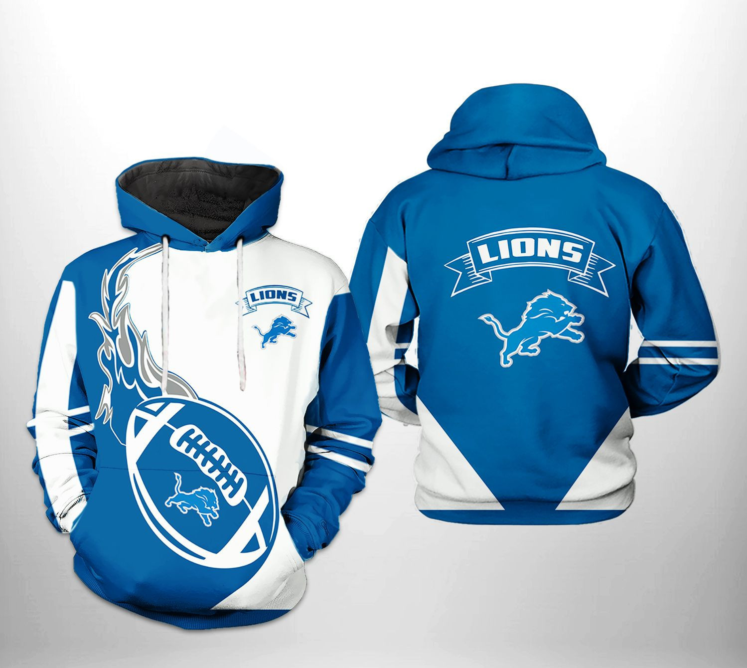 NFL Detroit Lions NFL Classic 3D All Over Print Hoodie, Zip Hoodie
