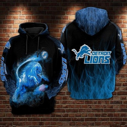 NFL Detroit Lions Nfl Football Lions Smoke 3D All Over Print Hoodie, Zip Hoodie