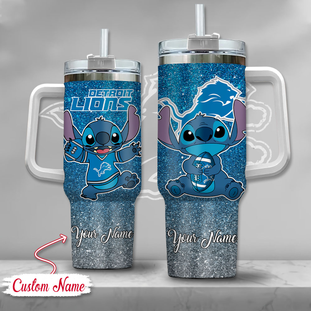 NFL Detroit Lions Stitch Glitter Custom Stanley Cup 40 oz 30 oz Tumbler With HandleTVC2301126